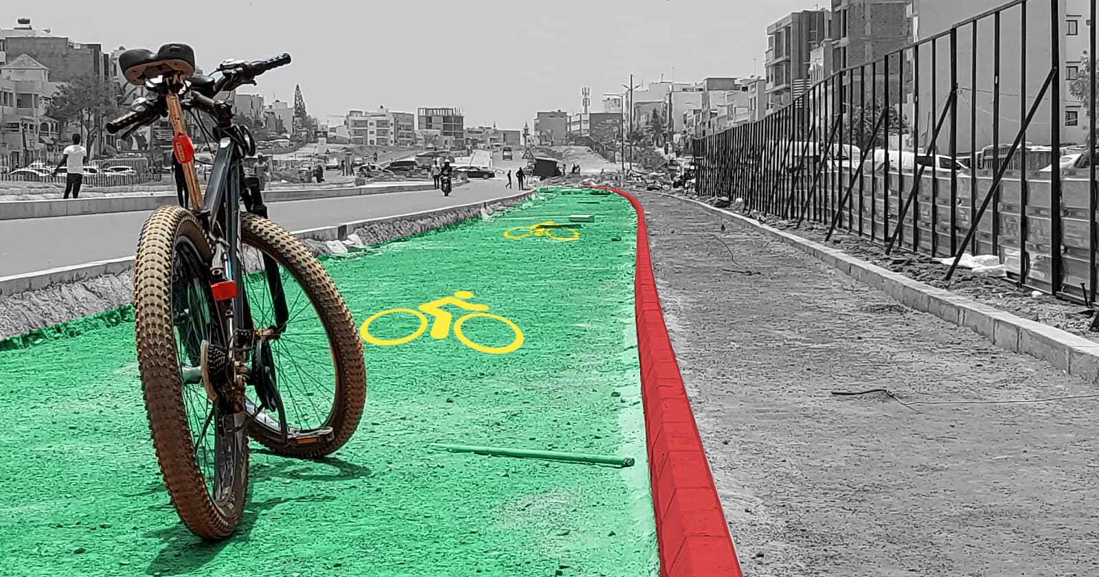 Pistes cyclables à Dakar, non ce n'est pas un poisson d'avril :-)